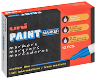 MARKER, PAINT, UNI, BULLET POINT, WHITE, 12/CT MAIN